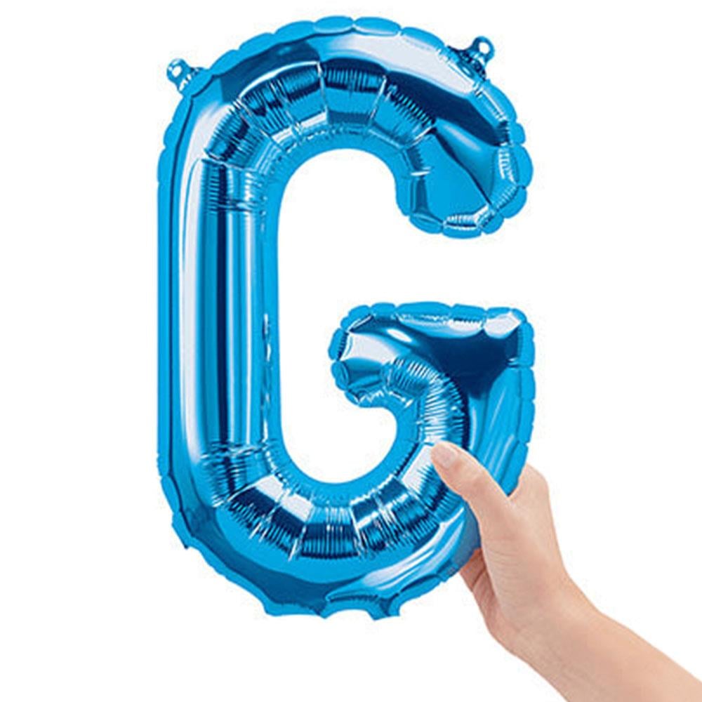 G Harf Mavi Folyo Balon 40 cm