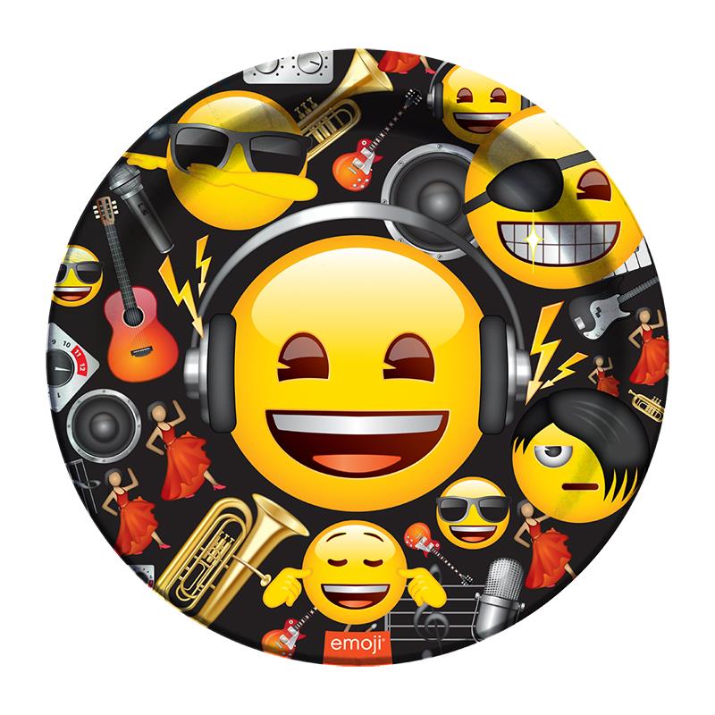 Genç Emoji Karton Tabak 23 cm 8'li