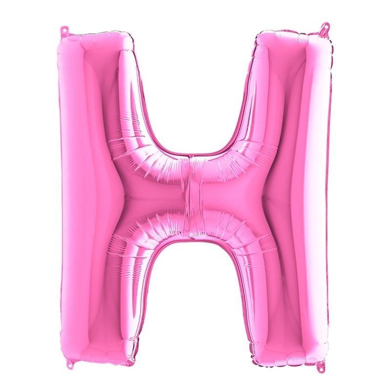 H Harf Grabo Fuşya Folyo Balon 102 cm
