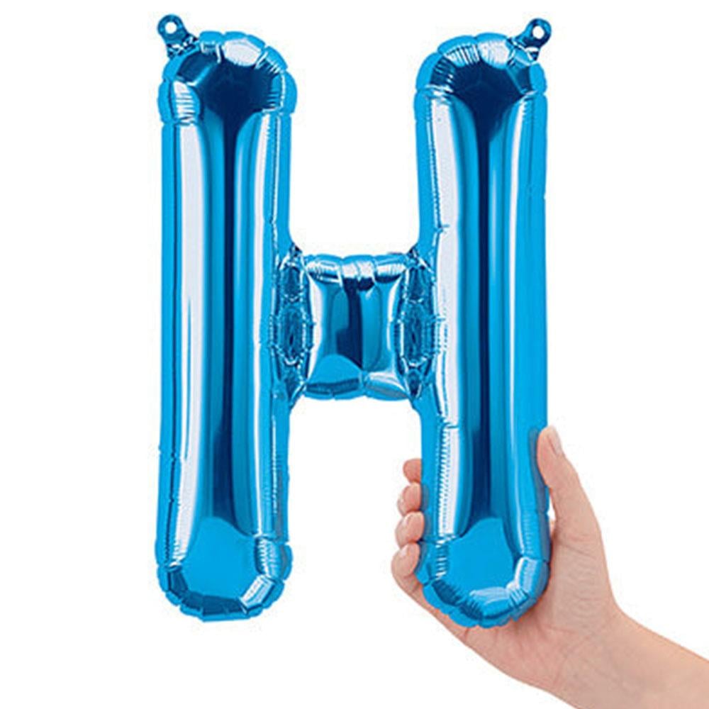H Harf Mavi Folyo Balon 40 cm