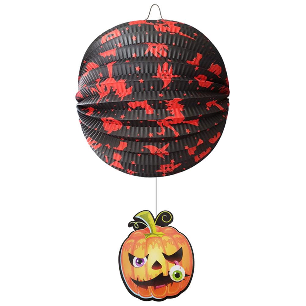 Halloween Balkabağı Figürlü Top Fener Kırmızı