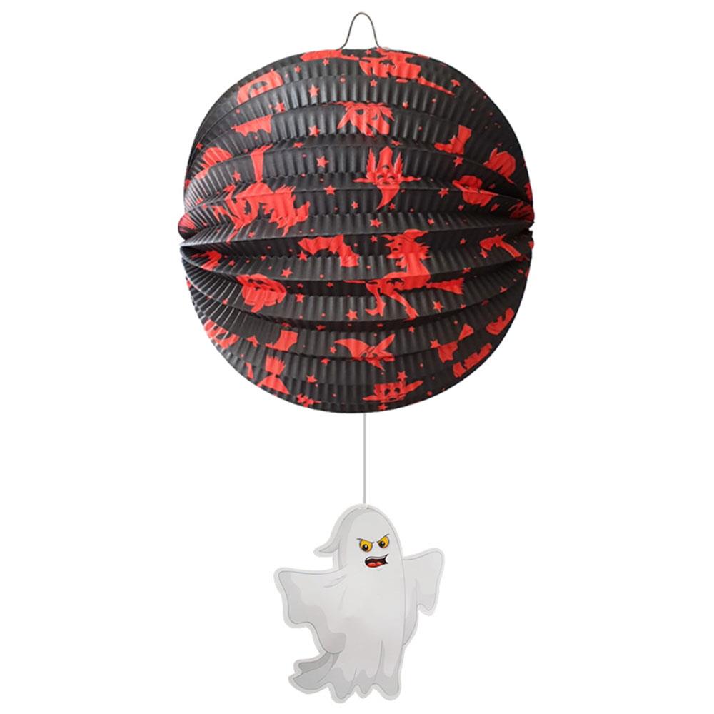 Halloween Hayalet Figürlü Top Fener Kırmızı