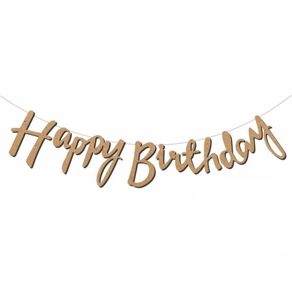 Happy Birthday Kaligrafi Afiş Kraft