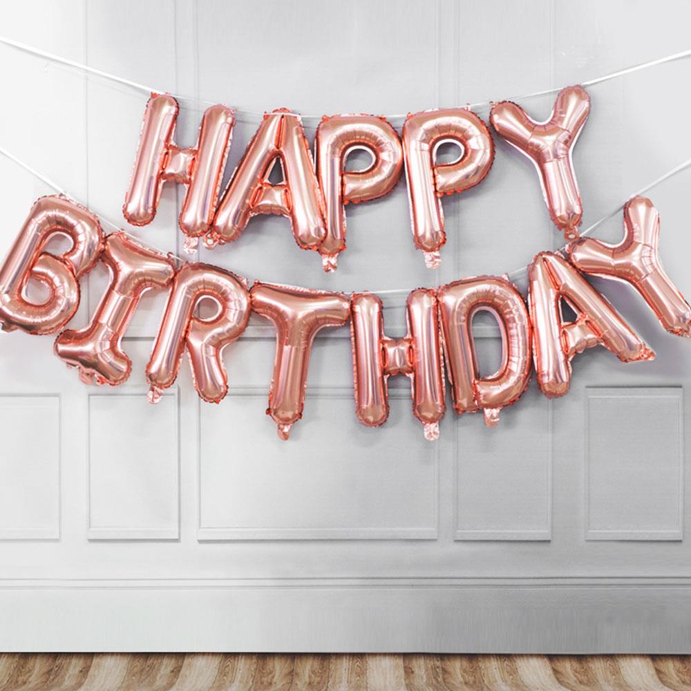 Happy Birthday Rose Gold Folyo Balon Set