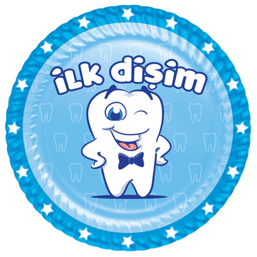 İlk Dişim Erkek Karton Tabak 23 cm 8'li