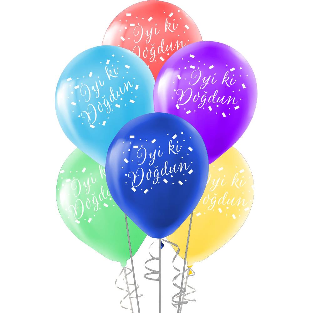 İyi ki Doğdun Baskılı Rengarenk Lateks Balon 10'lu