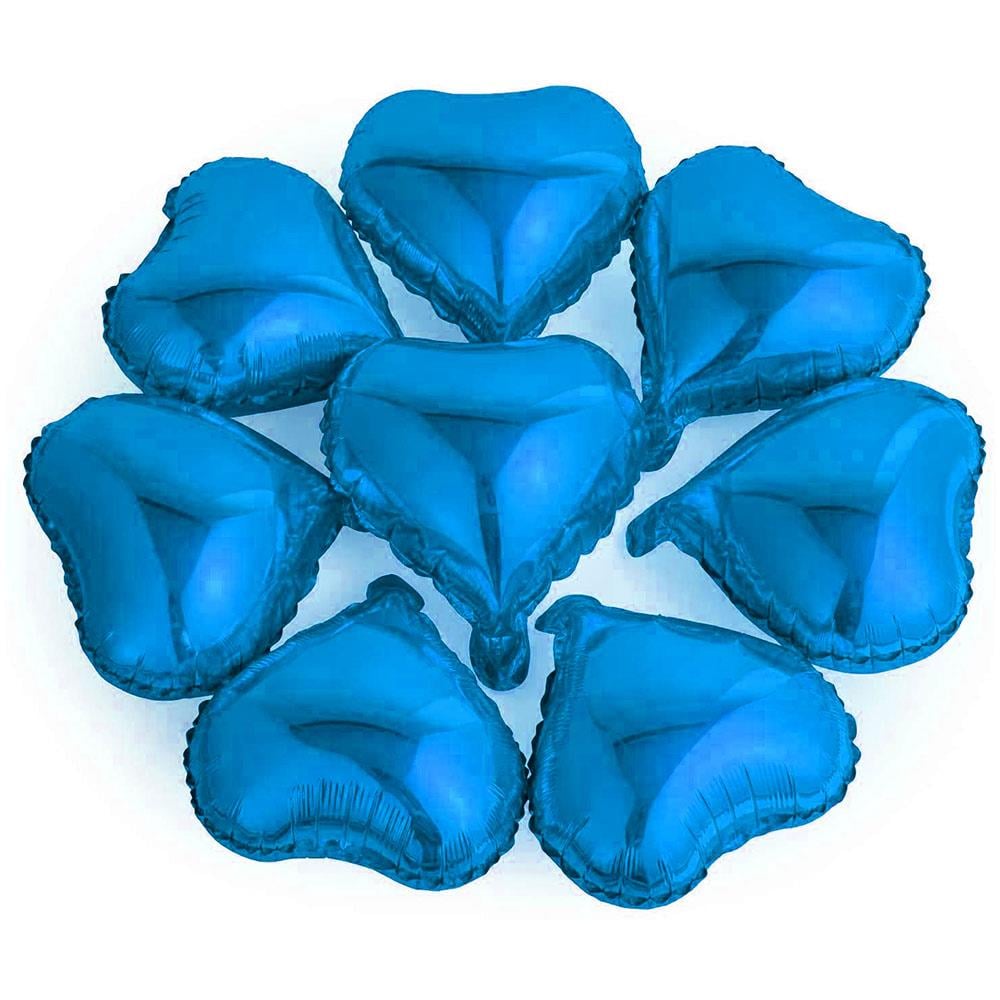 Kalp Folyo Balon Mavi Set 20 cm 5'li