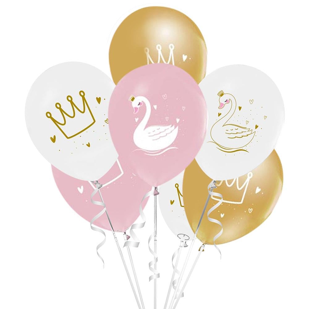 Kuğu Baskılı Lateks Balon 10'lu