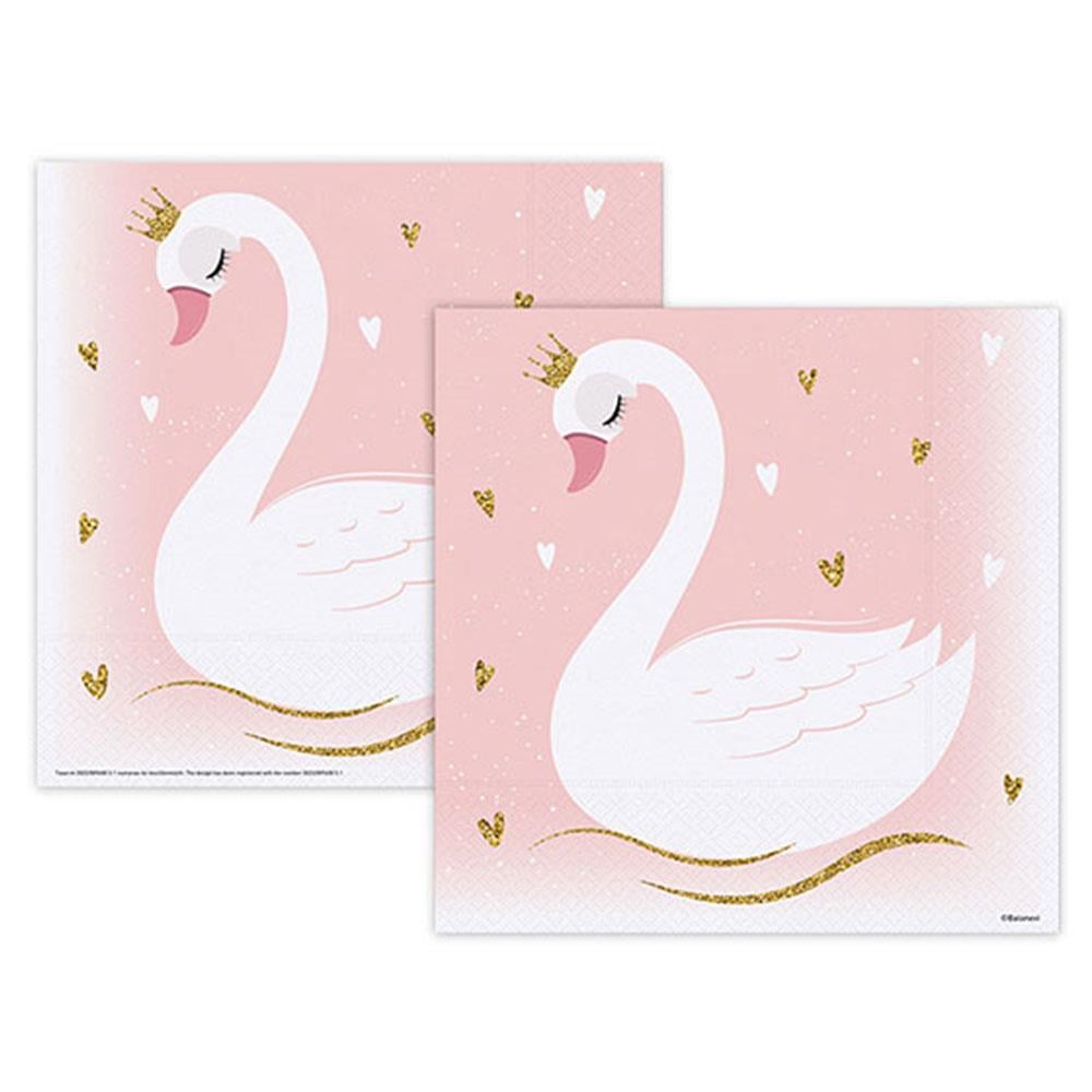 Kuğu Temalı Kağıt Peçete 33x33 cm 16'lı