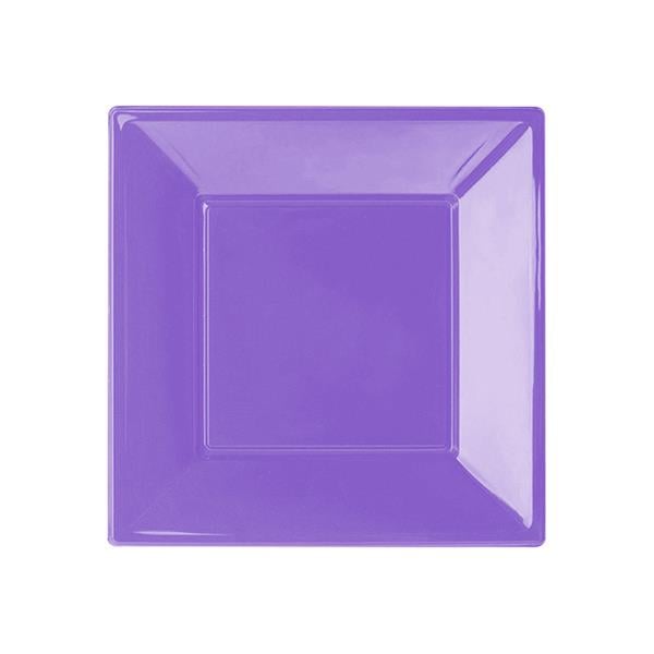 Lila Plastik Kare Tabak 17 cm 8'li