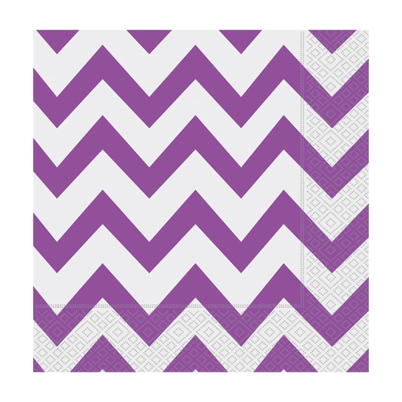 Lila Zigzag Kağıt Peçete 33x33 cm 20'li