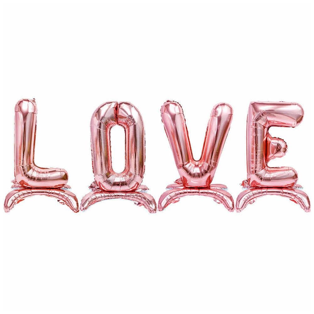 Love Ayakta Durabilen Rose Gold Folyo Balon Set