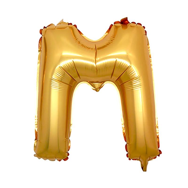 M Harf Altın Folyo Balon 100 cm