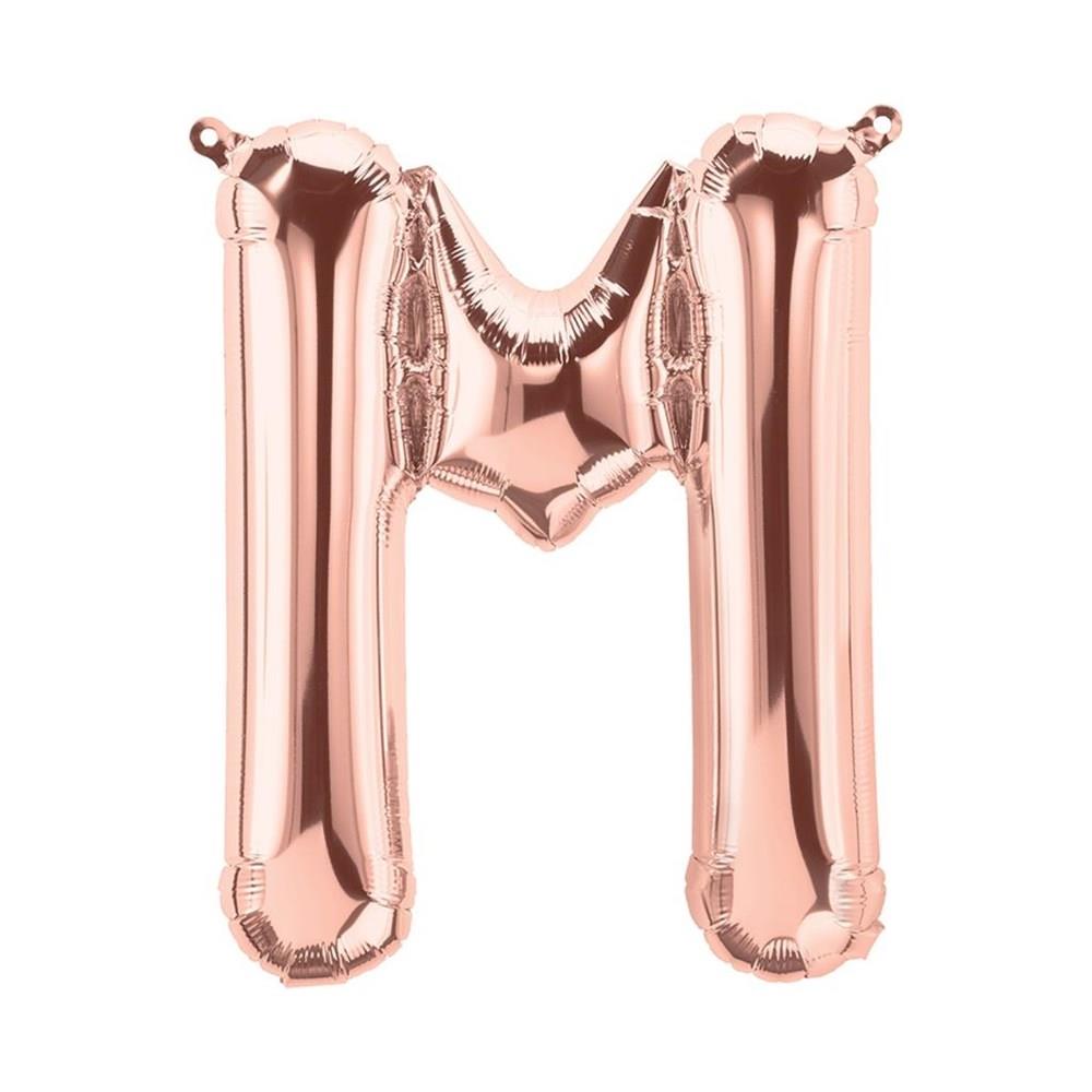 M Harf Rose Gold Folyo Balon 40 cm