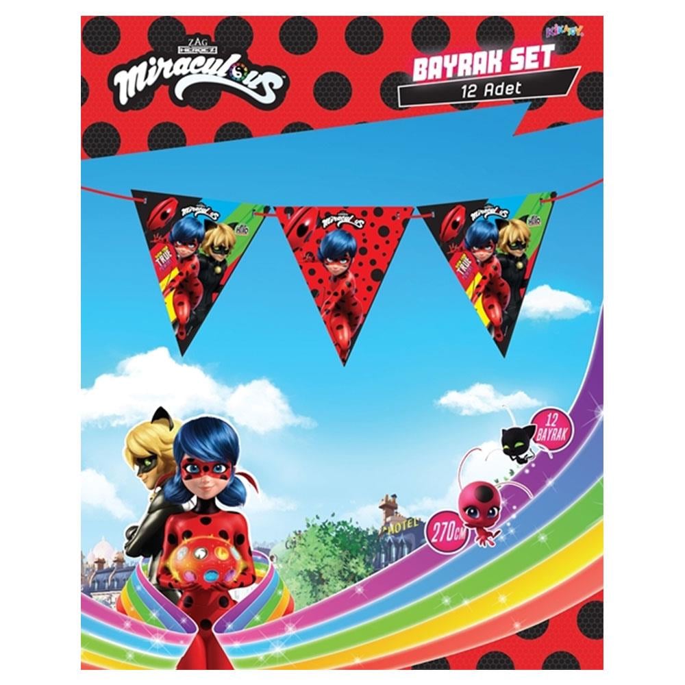 Miraculous Super Heroez Lisanslı Üçgen Bayrak Afiş