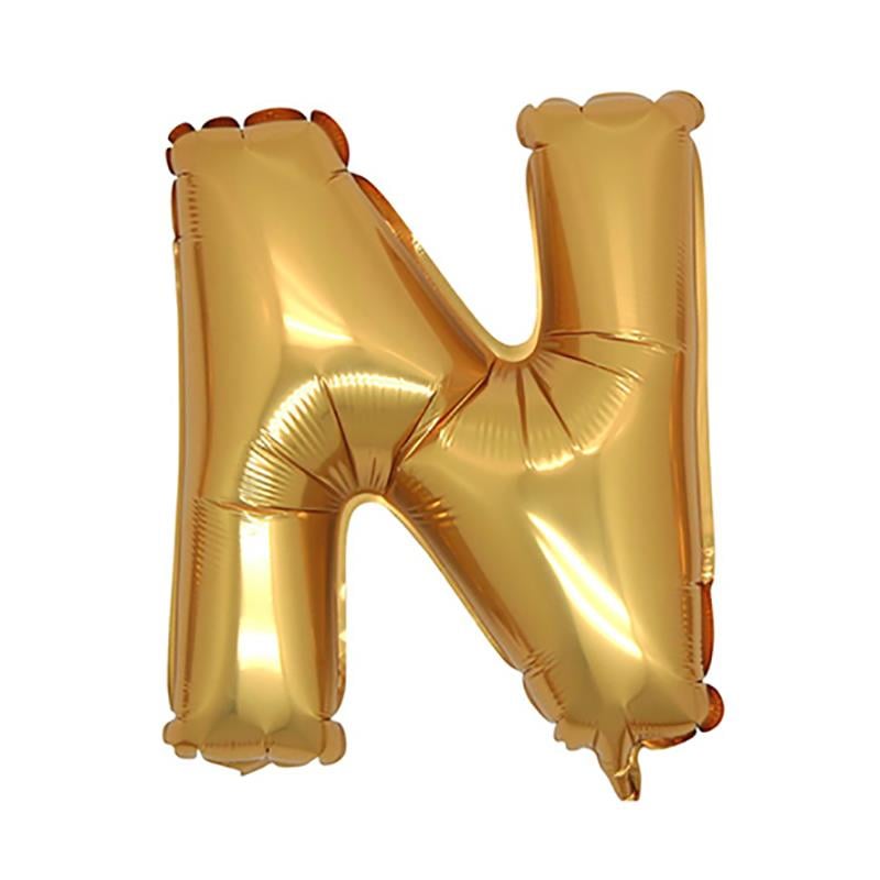 N Harf Altın Folyo Balon 100 cm