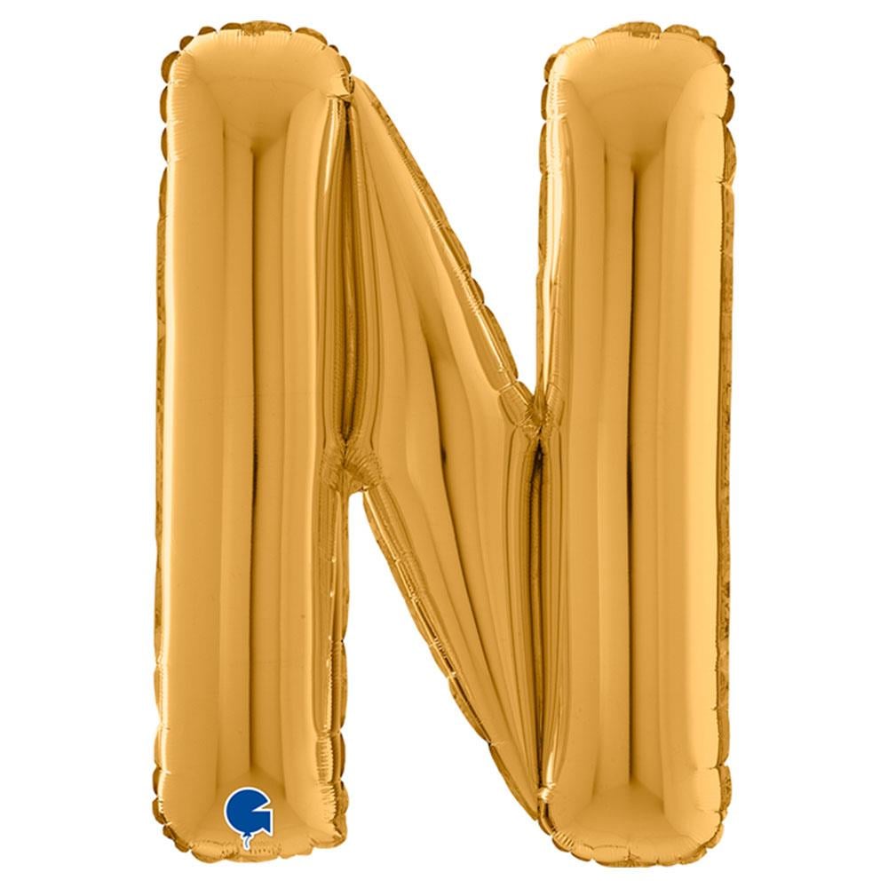 N Harf Grabo Altın Folyo Balon 66 cm