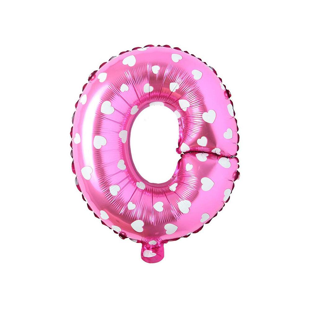 O Harf Pembe Kalp Folyo Balon 40 cm