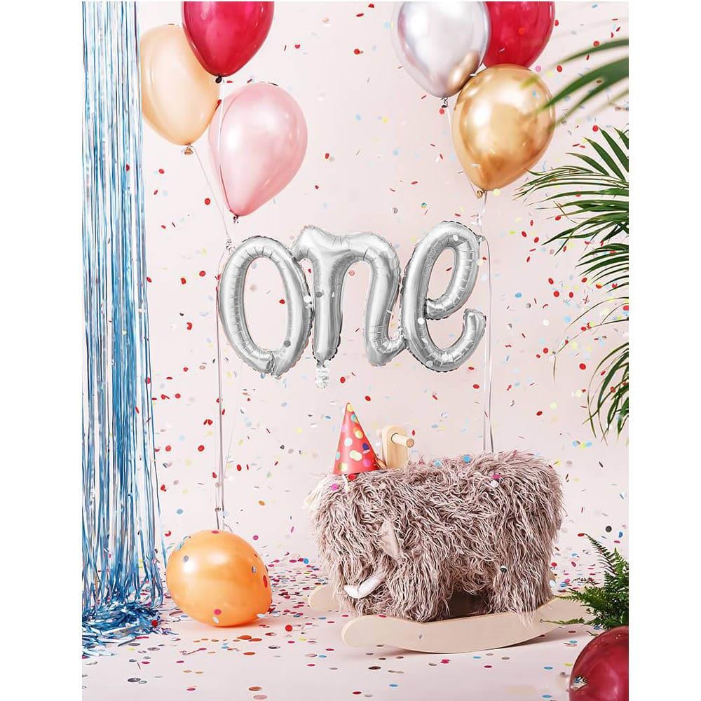 One Gümüş Folyo Balon 107x50 cm