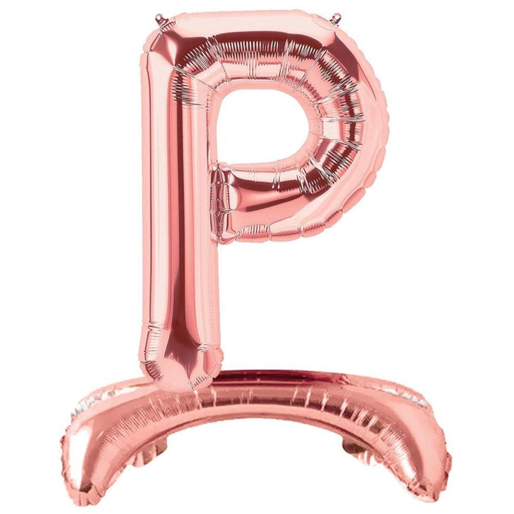 P Harf Ayakta Durabilen Rose Gold Folyo Balon 80 cm