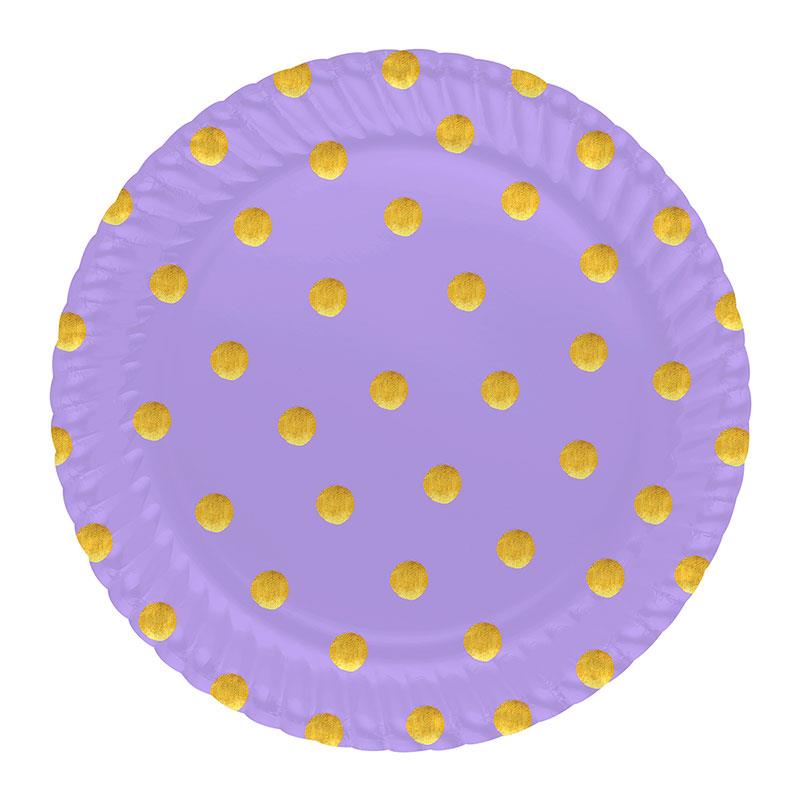 Pastel Düşler Lila Karton Tabak 23 cm 8'li