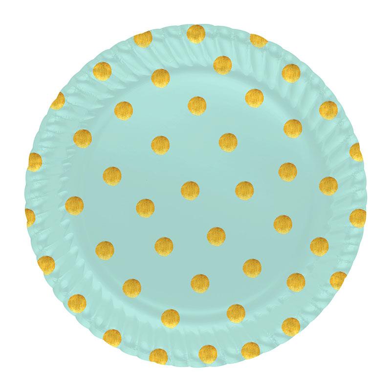 Pastel Düşler Mint Yeşili Karton Tabak 23 cm 8'li