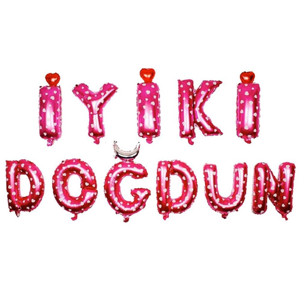 Pembe Kalpli İyi ki Doğdun Folyo Balon Set