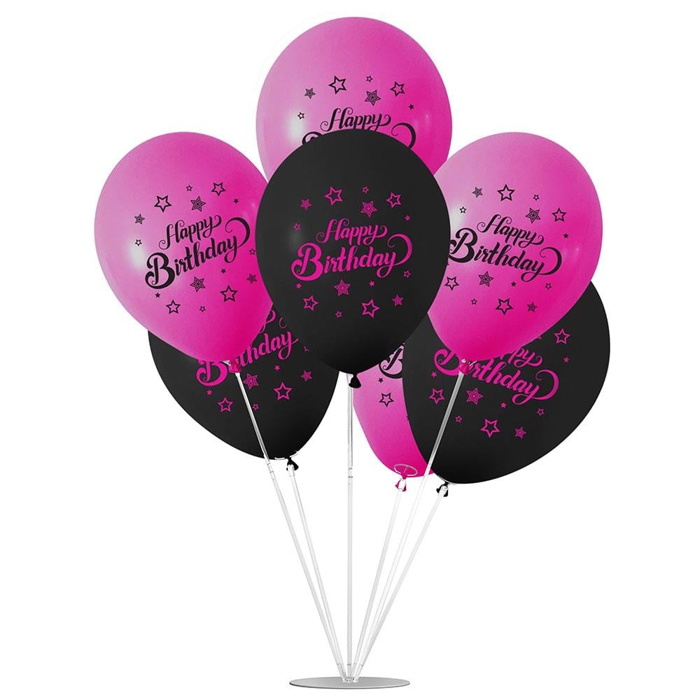 Pink Stars Birthday Temalı Balon Stand Set 7'li