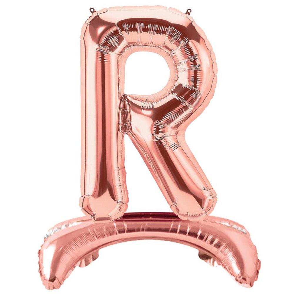R Harf Ayakta Durabilen Rose Gold Folyo Balon 80 cm