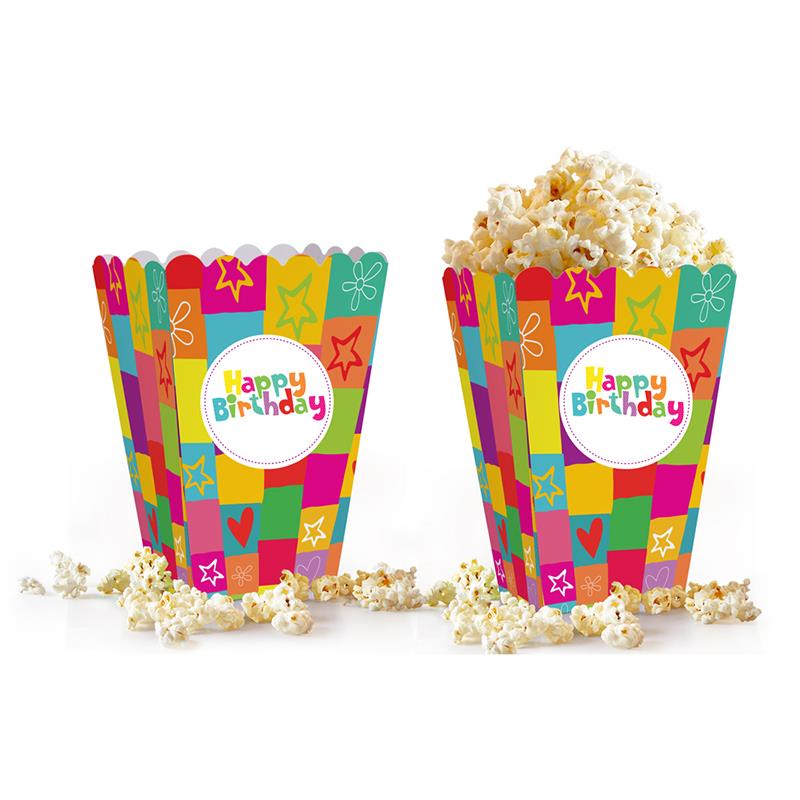 Rengarenk Happy Birthday Mısır Kutusu 10'lu