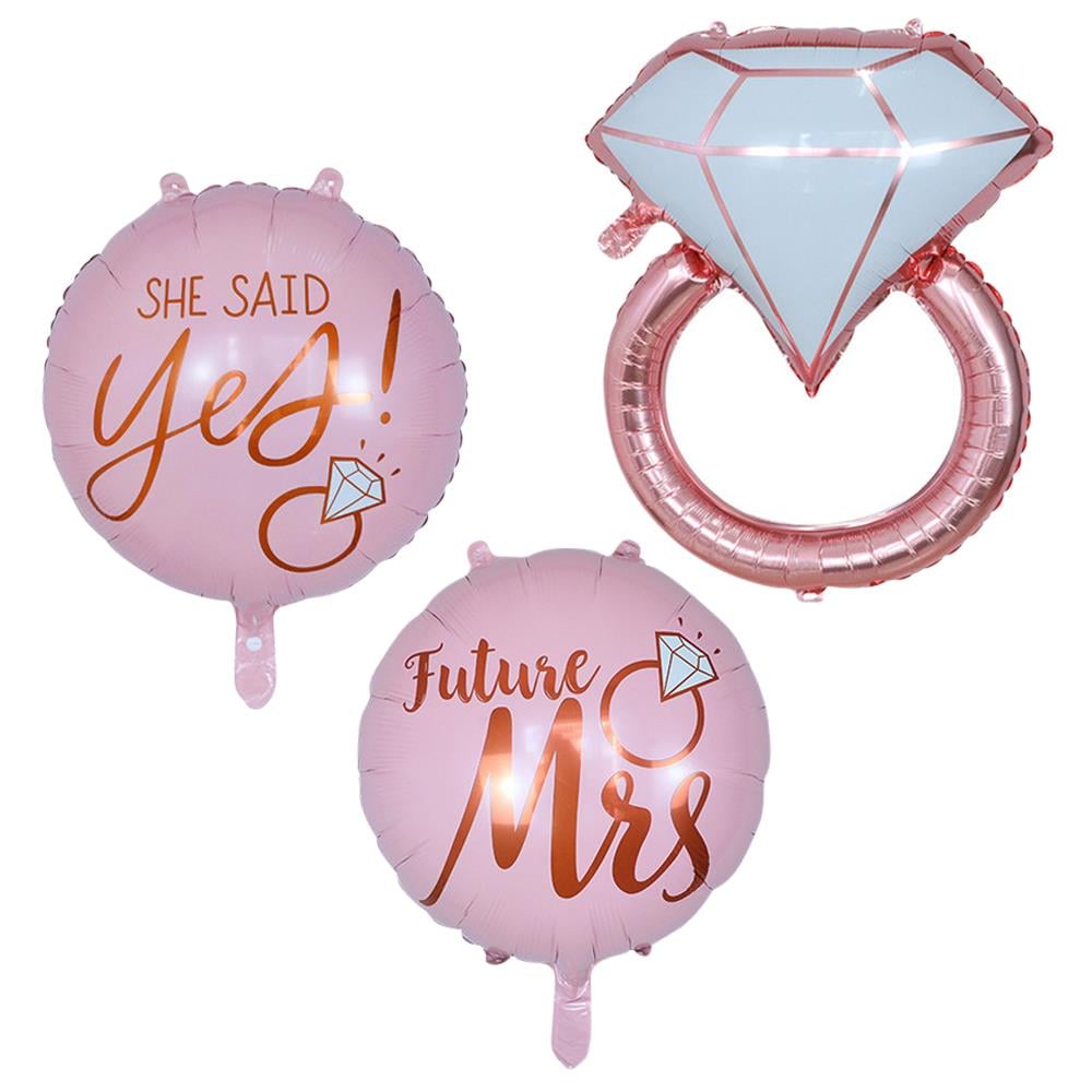 Rose Gold Yüzük Folyo Balon Set 3'lü