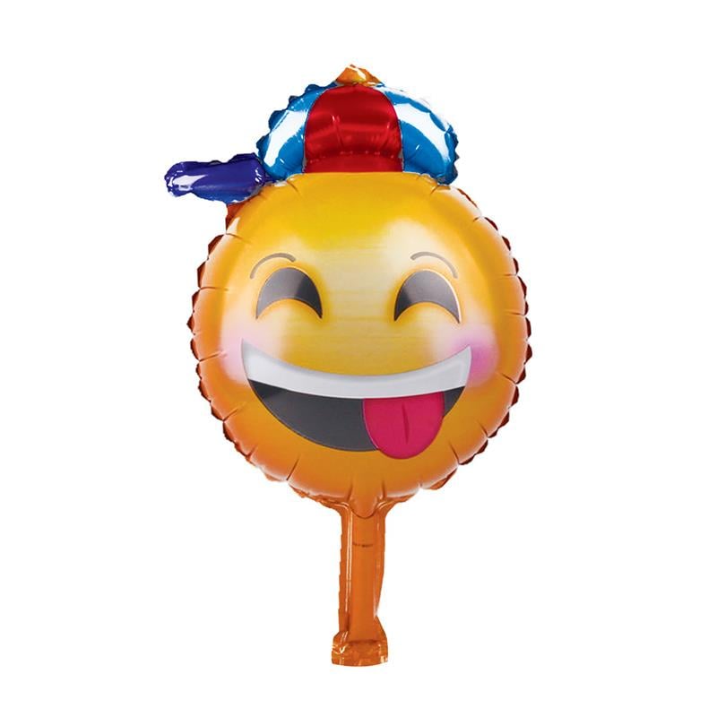 Şapkalı Dil Çıkaran Emoji Folyo Balon