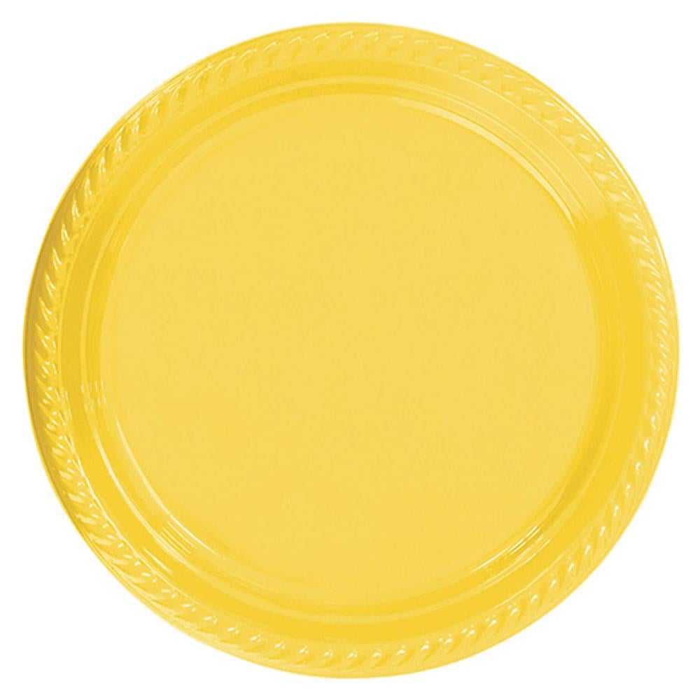 Sarı Plastik Tabak 22 cm 24'lü