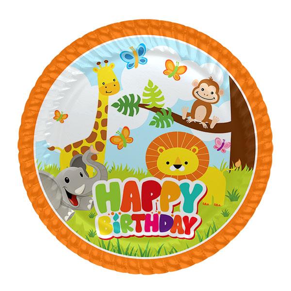 Sevimli Hayvanlar Karton Tabak 23 cm 8'li