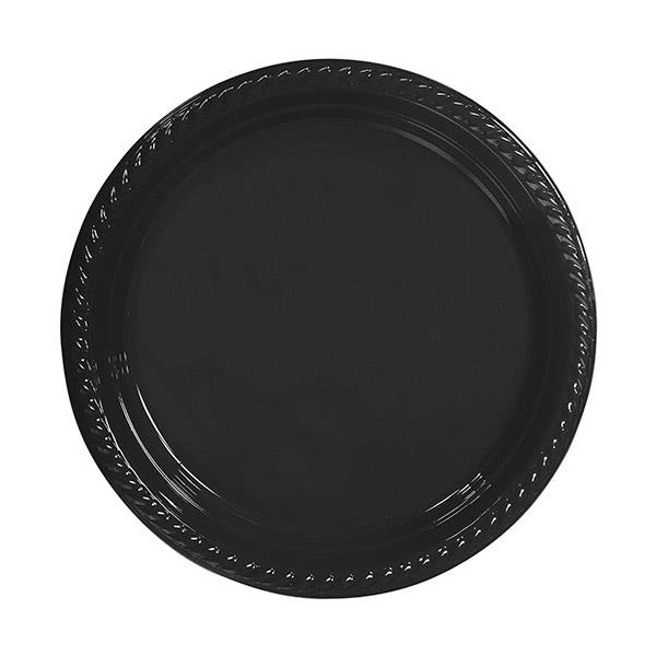 Siyah Plastik Tabak 22 cm 24'lü