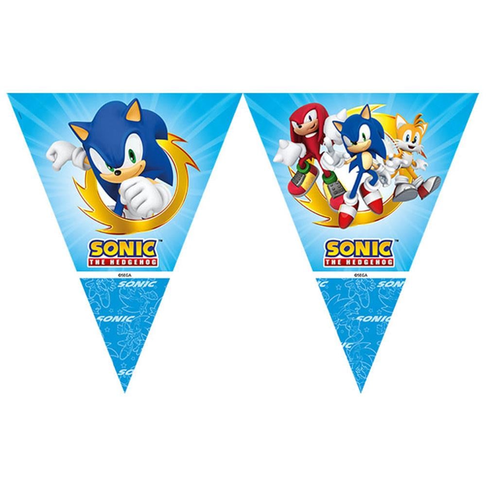 Sonic Lisanslı Üçgen Bayrak Afiş