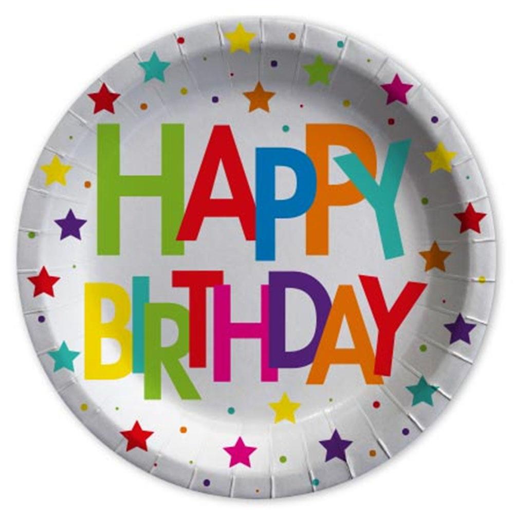 SuperStar Birthday Karton Tabak 23 cm 8'li