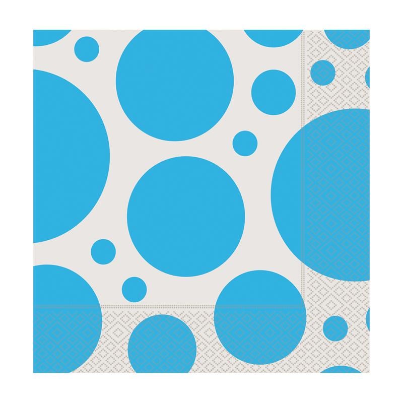 Turkuaz Karışık Puantiyeli Kağıt Peçete 33x33 cm 20'li