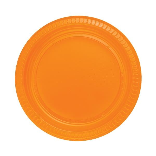 Turuncu Plastik Tabak 22 cm 24'lü