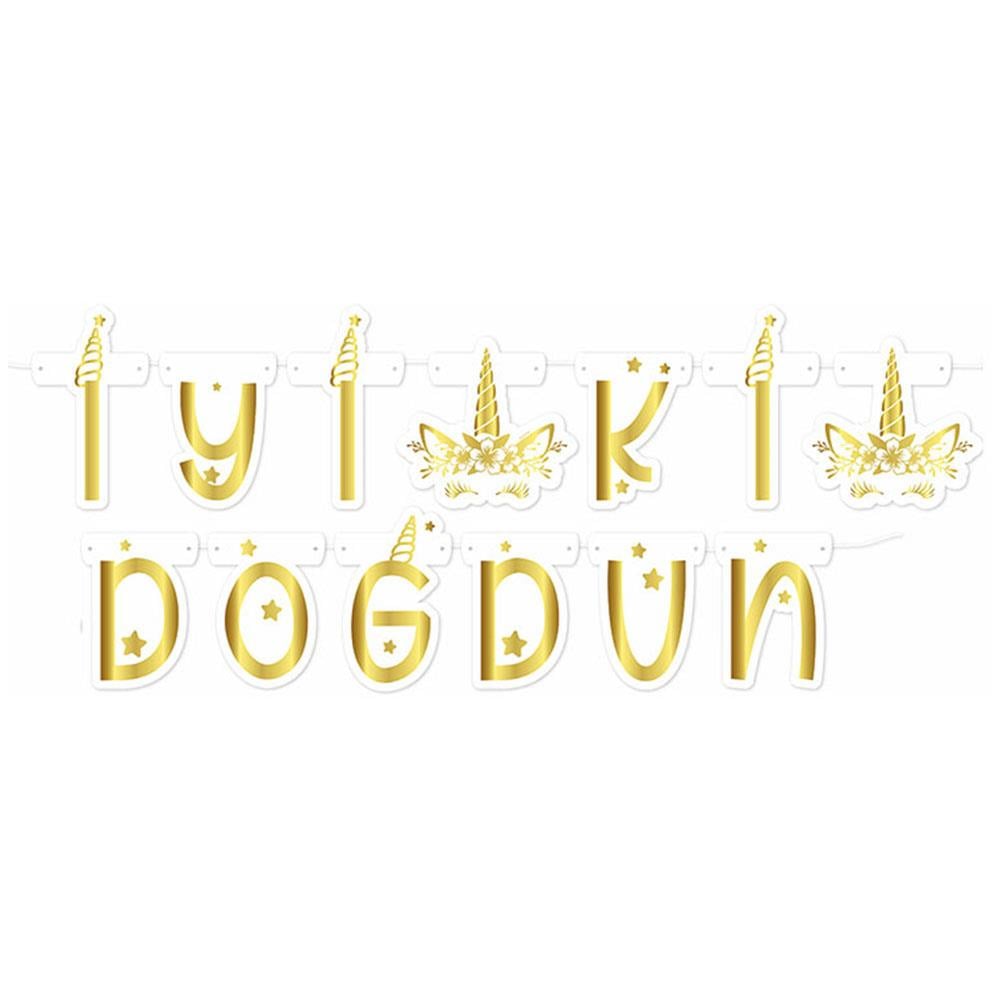 Unicorn Gold İyi ki Doğdun Harf Afiş