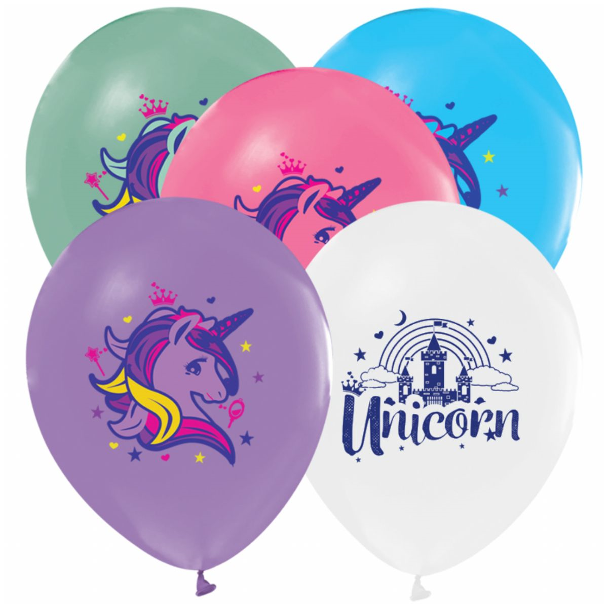 Unicorn Renkli Rengarenk Lateks Balon 10'lu