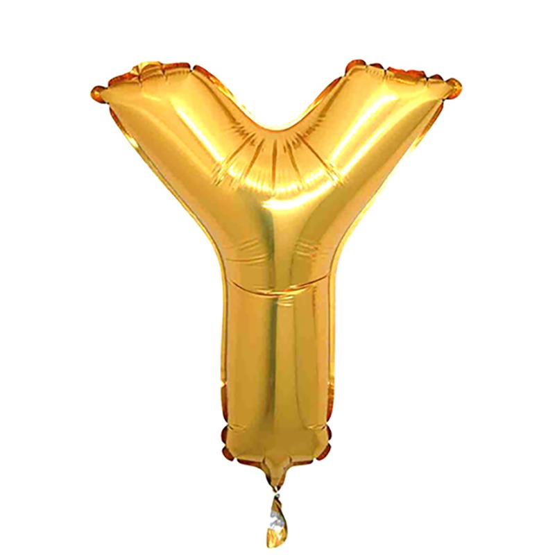 Y Harf Altın Folyo Balon 100 cm