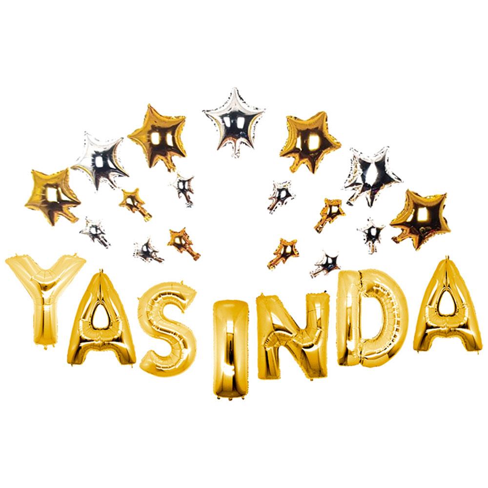 Yaşında Altın Gümüş Folyo Balon Set