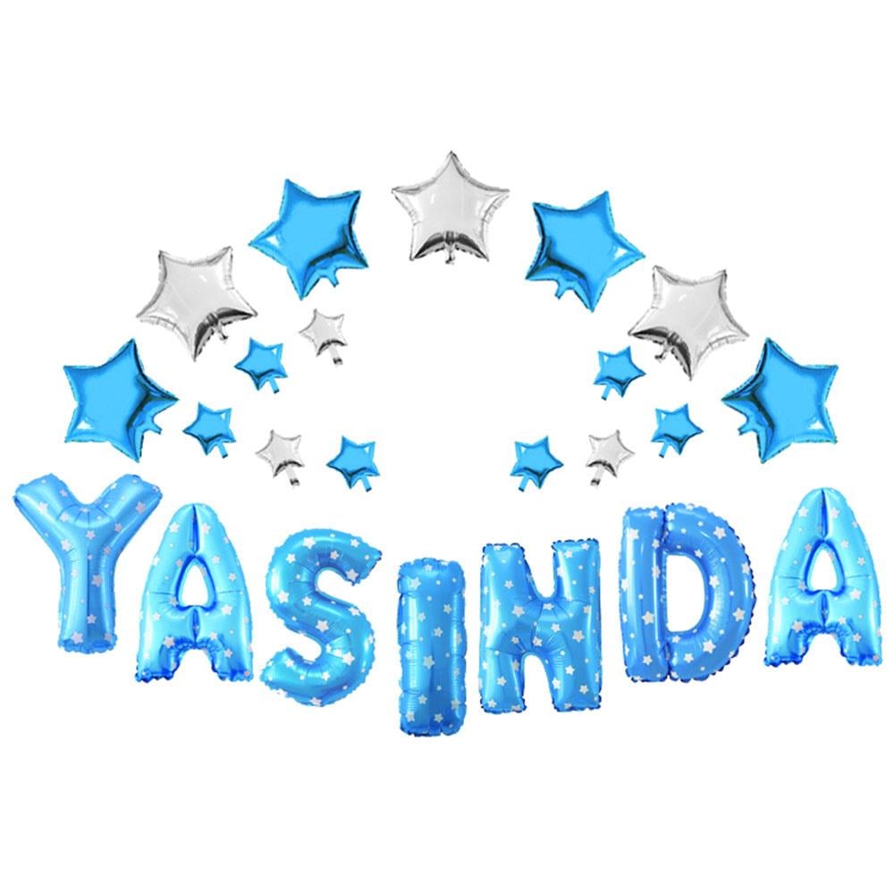 Yaşında Mavi Yıldız Folyo Balon Set