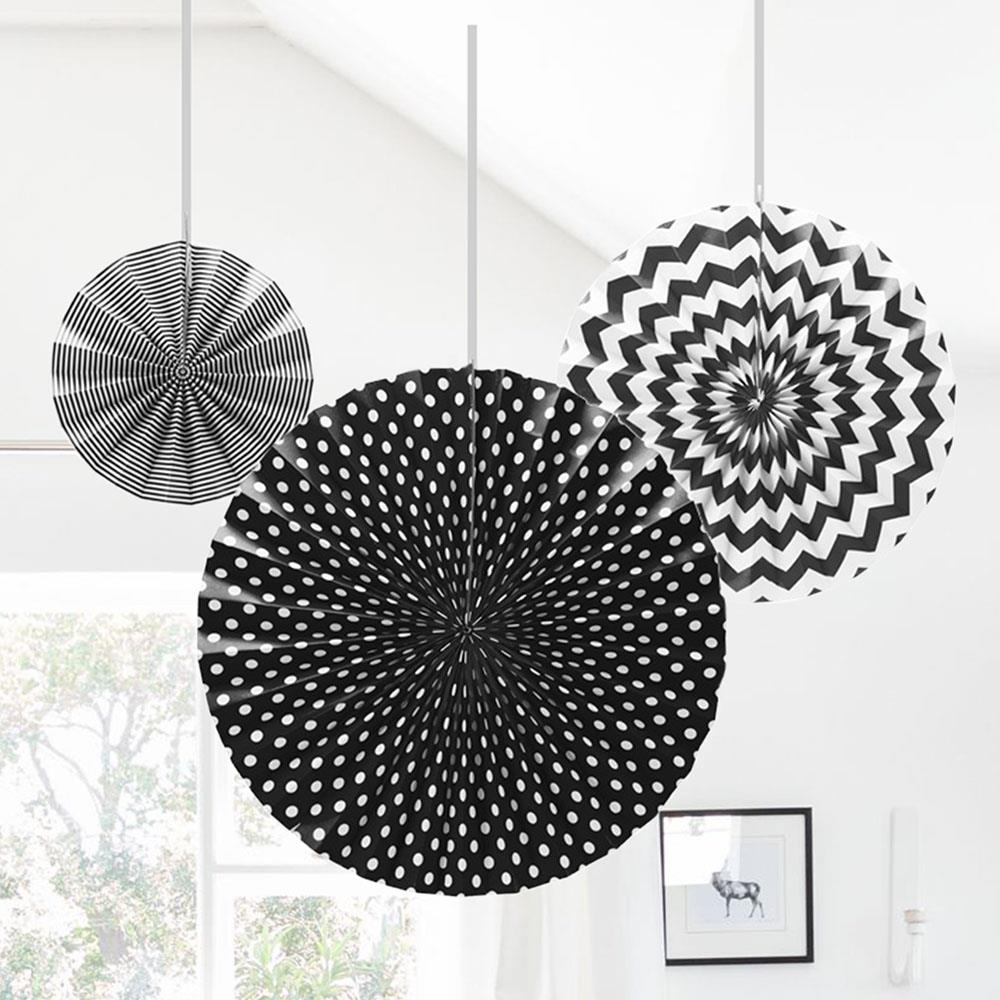 Yelpaze Süs Seti 3'lü Siyah