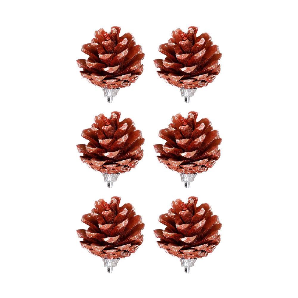 Yılbaşı Çam Ağcı Süsü Kırmızı Kozalak 4 cm 6'lı