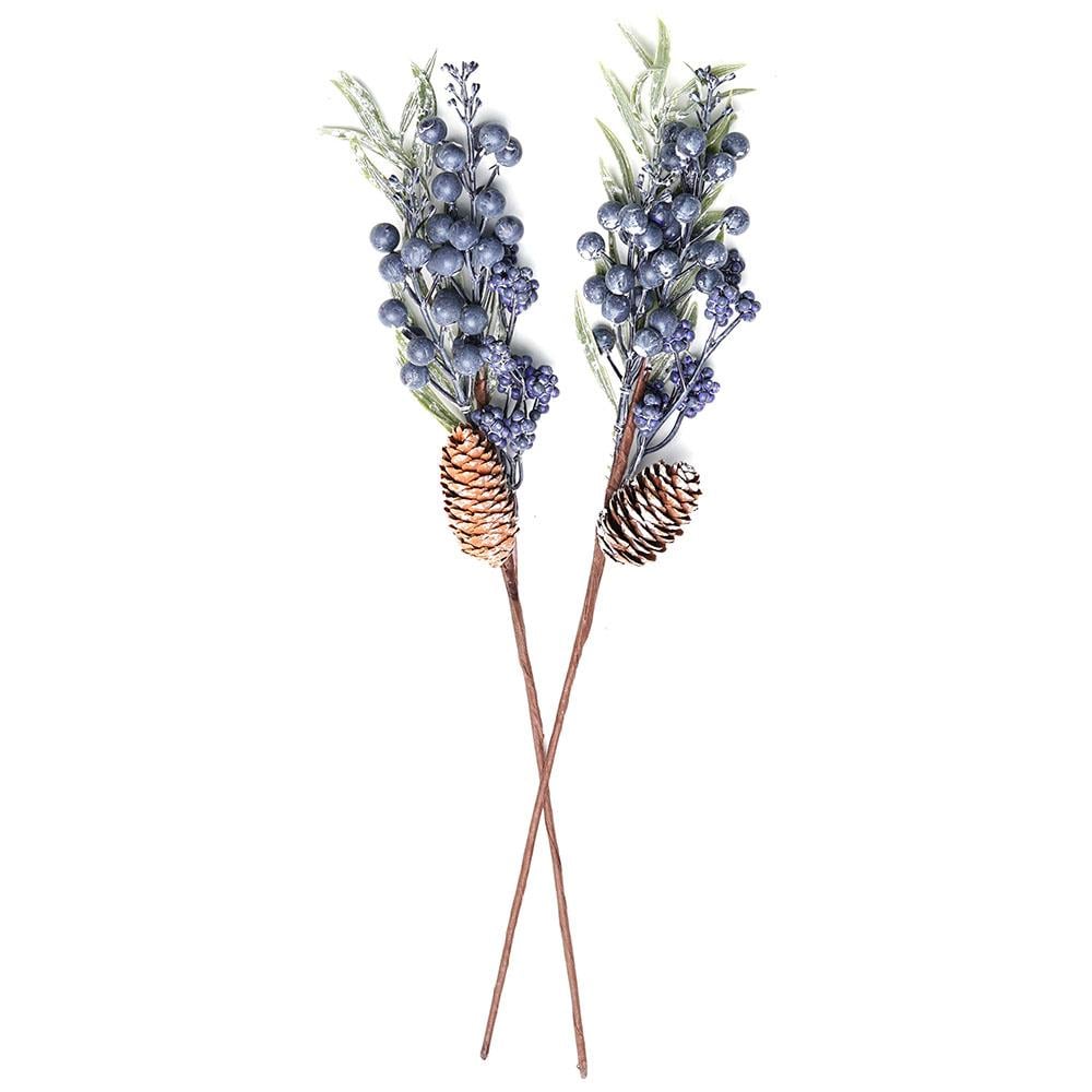 Yılbaşı Çiçeği Mor Üzümlü Yapay Dal 43 cm 2'li