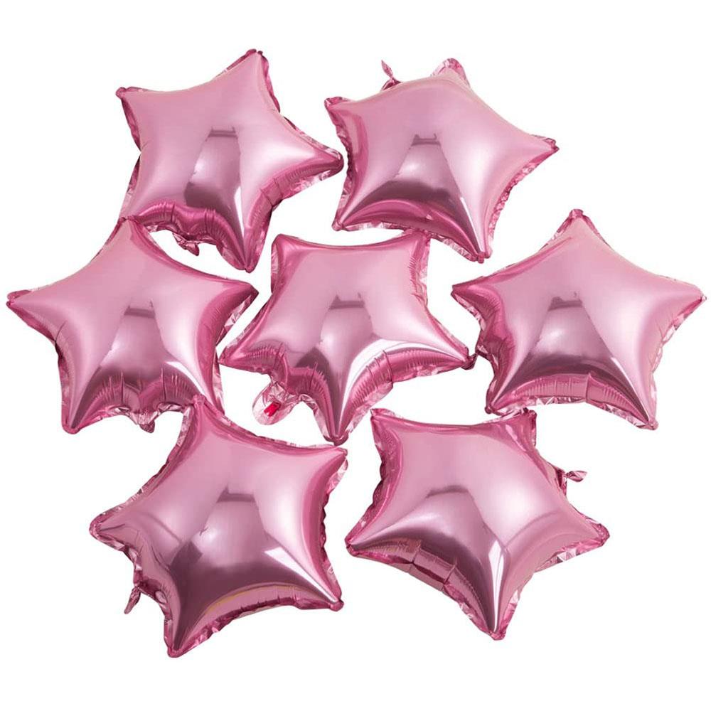 Yıldız Folyo Balon Pembe Set 20 cm 5'li