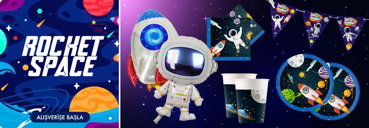 Rocket Space Doğum Günü Parti Ürünleri