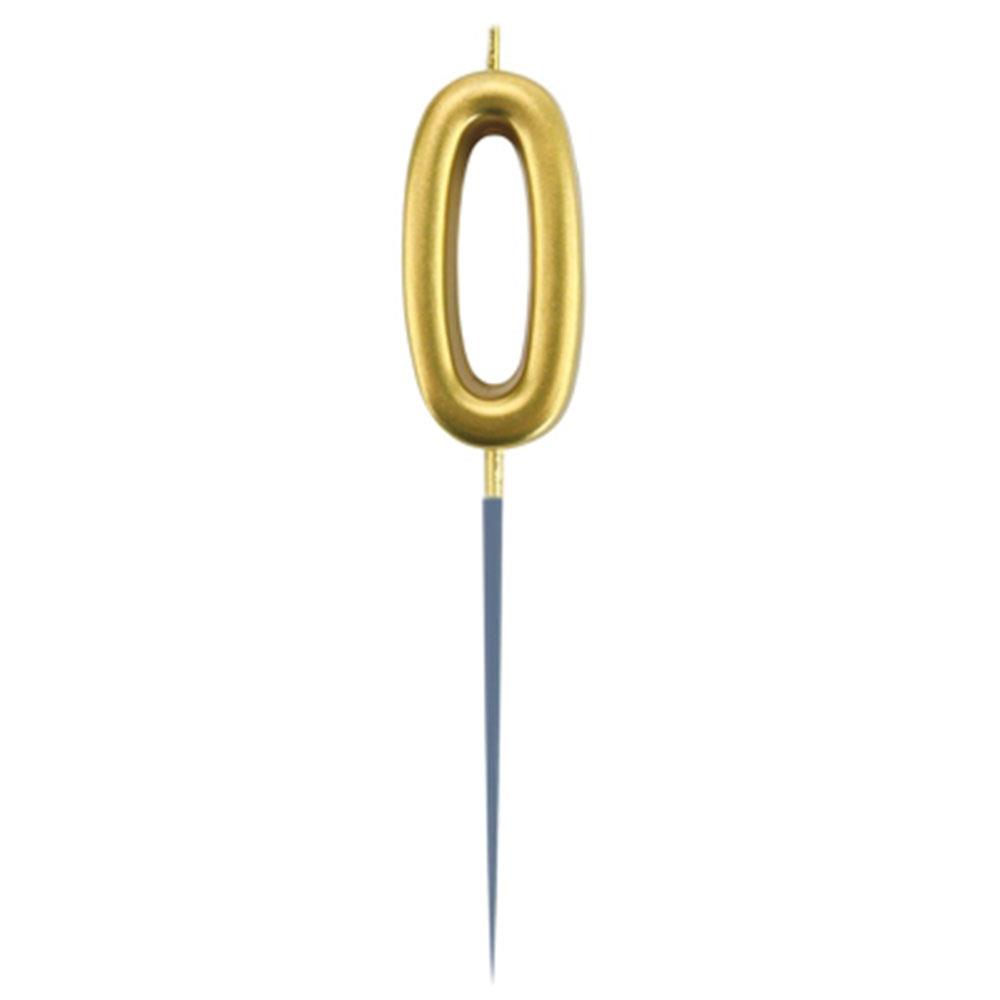 0 Rakam Altın Çubuk Mum 14 cm